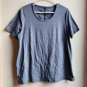 Land's End Blue/White Pinstripe Short Sleeve Jersey Size Large